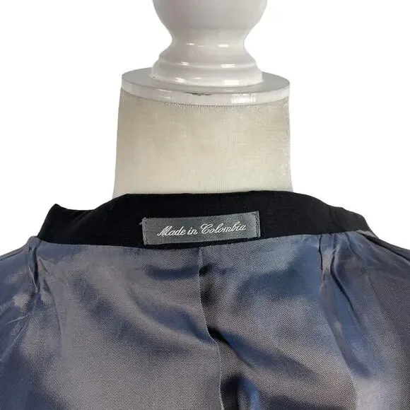 Oscar de La Renta Single Breasted 100% Wool Black Men's Suit Jacket Size 40S